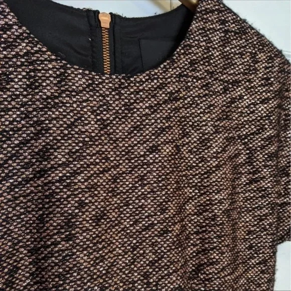 J.Crew Collection Short-sleeve Rose-gold Tweed Dress 00 - Picture 10 of 10